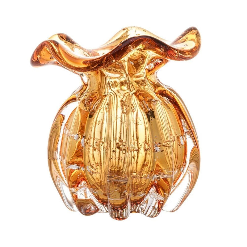Vaso Murano Âmbar Dourado